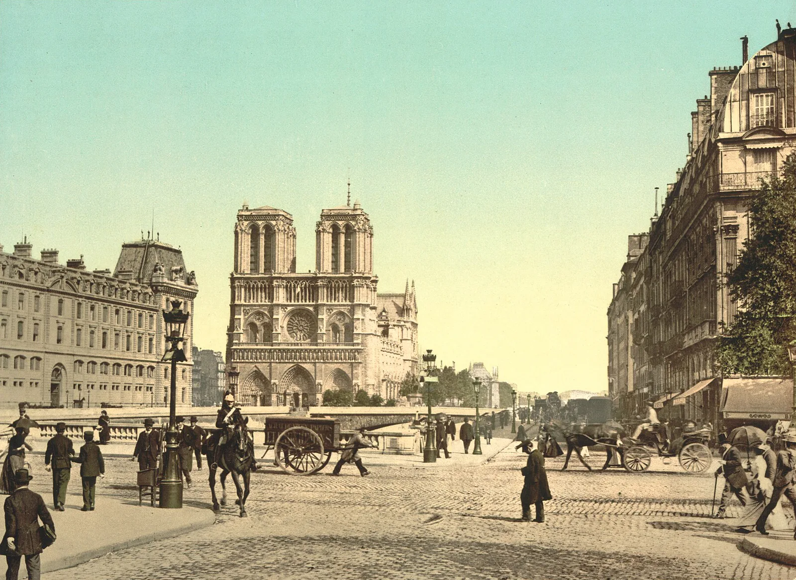Notre-Dame et le pont Saint-Michel, Paris, France, 1890–1900