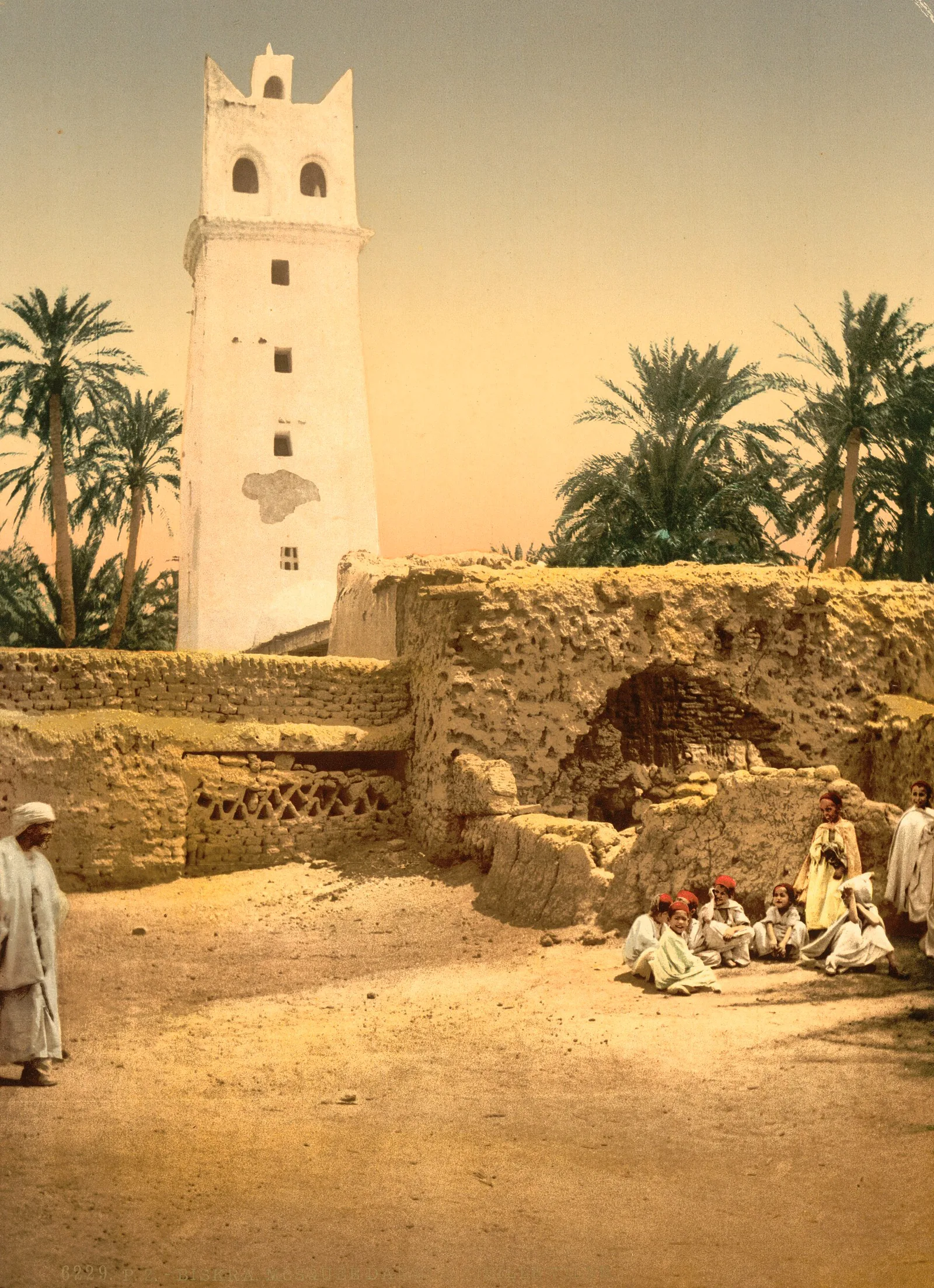 La Mosquée du vieux Biskra, Biskra, Algérie, vers 1899