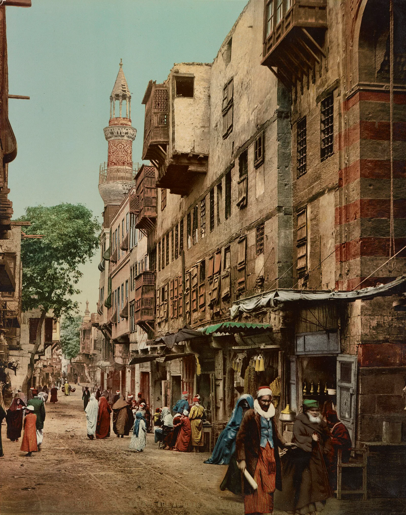 Une Rue du quartier arabe, Le Caire, Égypte, 1890–1900