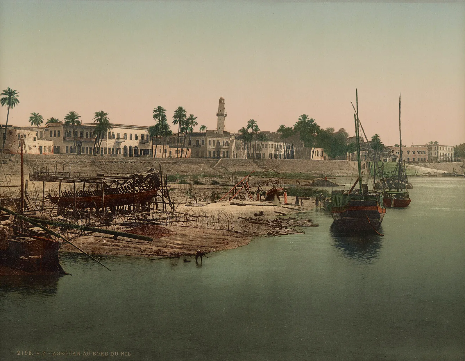 Au bord du Nil, Assouan, Égypte, 1890–1900