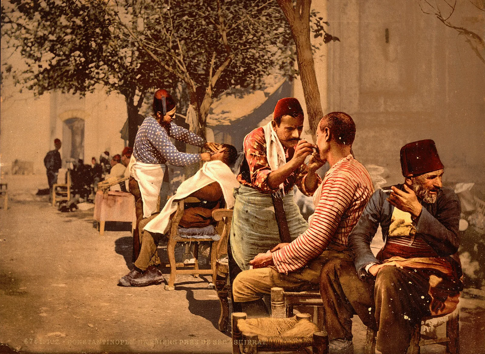Les Barbiers du Séraskérat, Constantinople, Turquie ottomane, 1890–1900